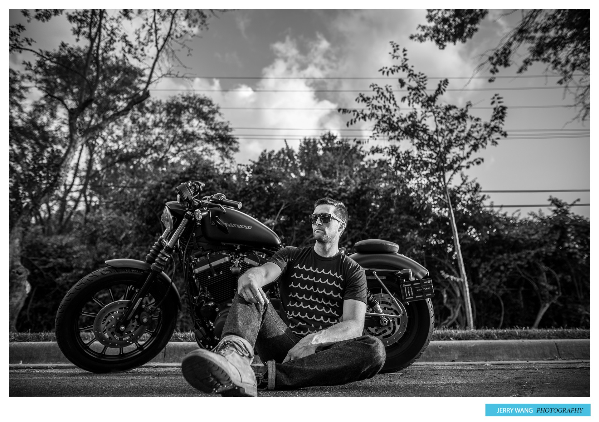 Ocean and Sea, T Shirt, Harley Davidson, Motorcycle, Photo Shoot