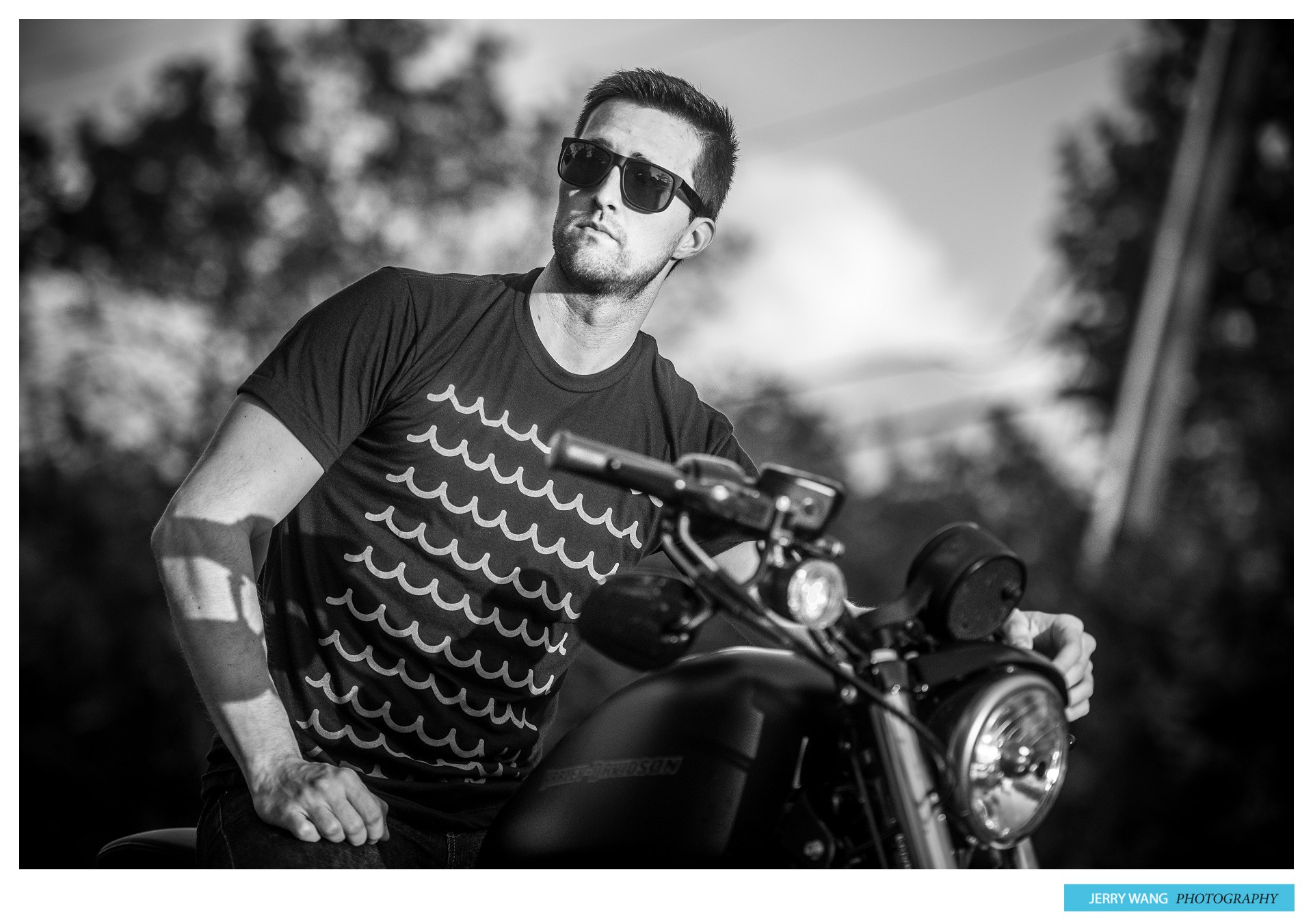 Ocean and Sea, T Shirt, Harley Davidson, Motorcycle, Photo Shoot